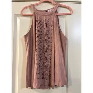 Clover + Scout Faux Suede Mauve Pink Top